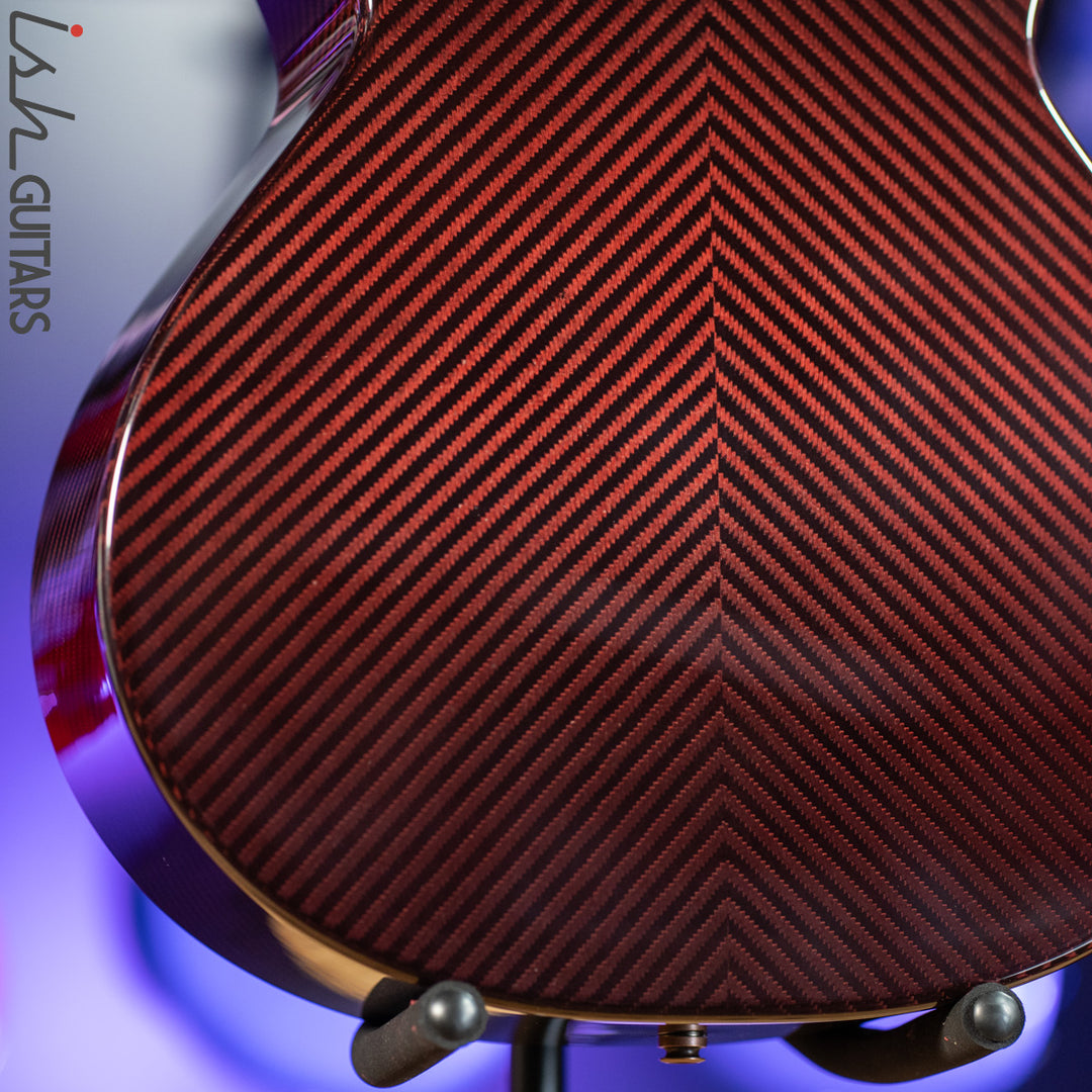 2021 RainSong BI-WS1000N2C Black Ice Acoustic Guitar Ish Exclusive Cranberry Red