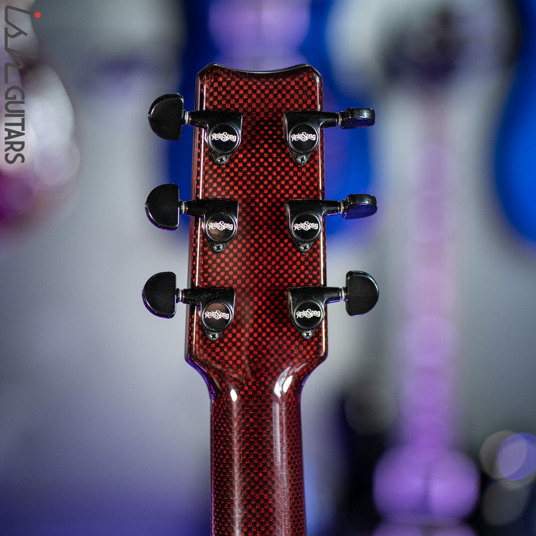 2021 RainSong BI-WS1000N2C Black Ice Acoustic Guitar Ish Exclusive Cranberry Red