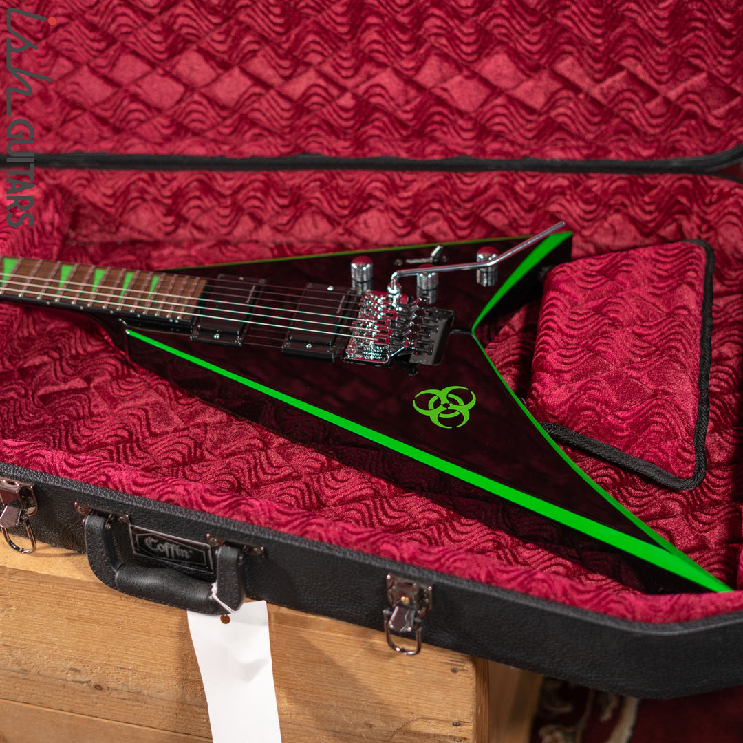 2020 Jackson RRX24 Black with Neon Green Bevels