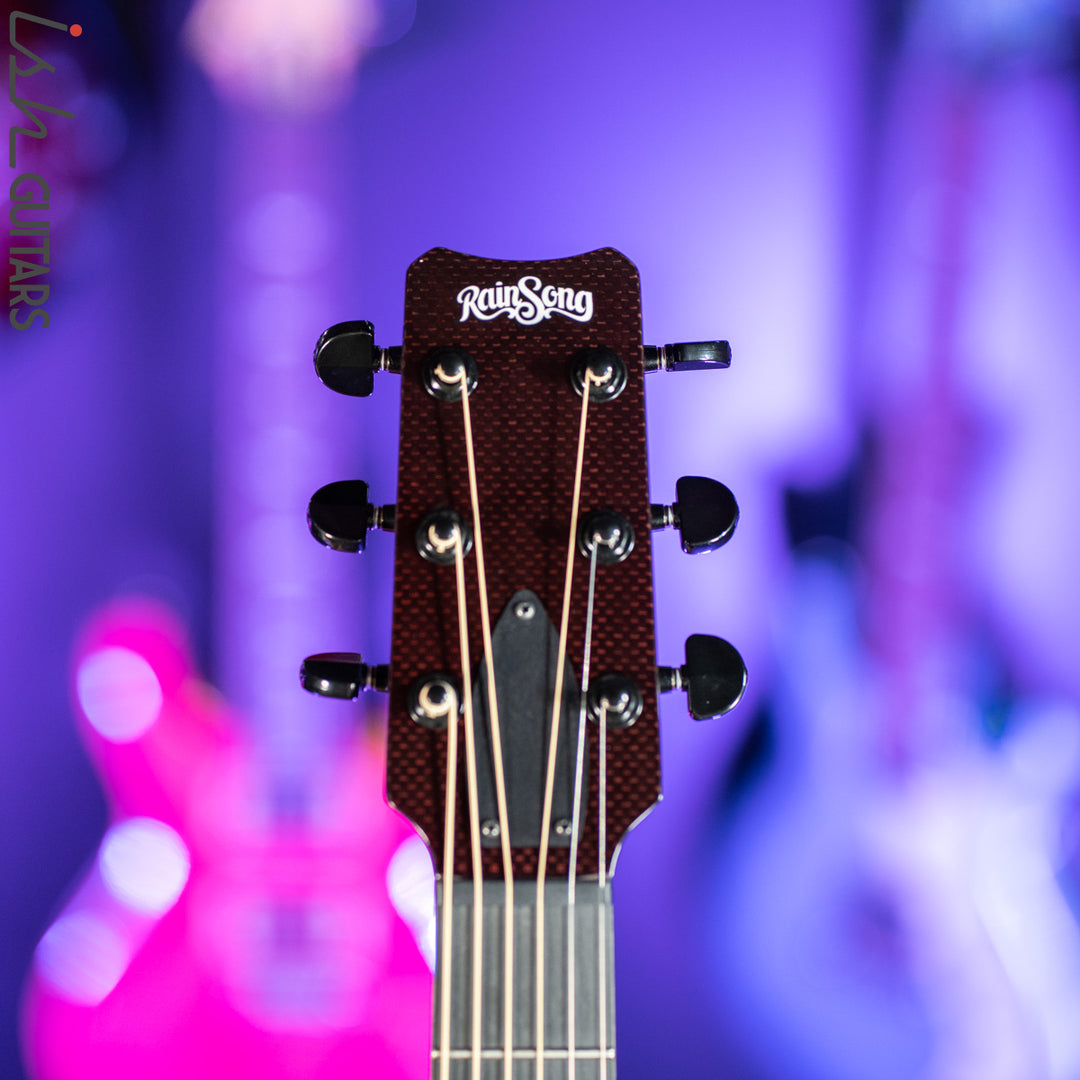 2021 RainSong BI-WS1000N2C Black Ice Acoustic Guitar Ish Exclusive Cranberry Red