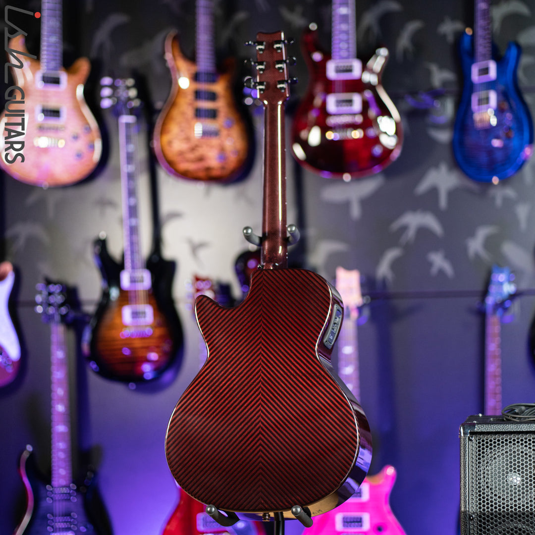 2021 RainSong BI-WS1000N2C Black Ice Acoustic Guitar Ish Exclusive Cranberry Red