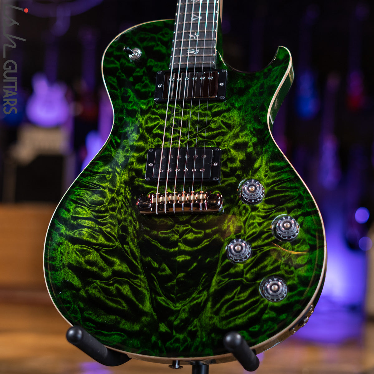 PRS Wood Library Tremonti Stoptail Jade w/ Green Burst 10 Top