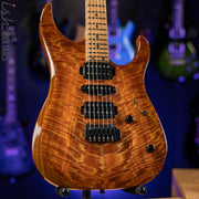 LSL XT4-DX 'Tea' Curly Mango Top Faded Iced Tea Burst