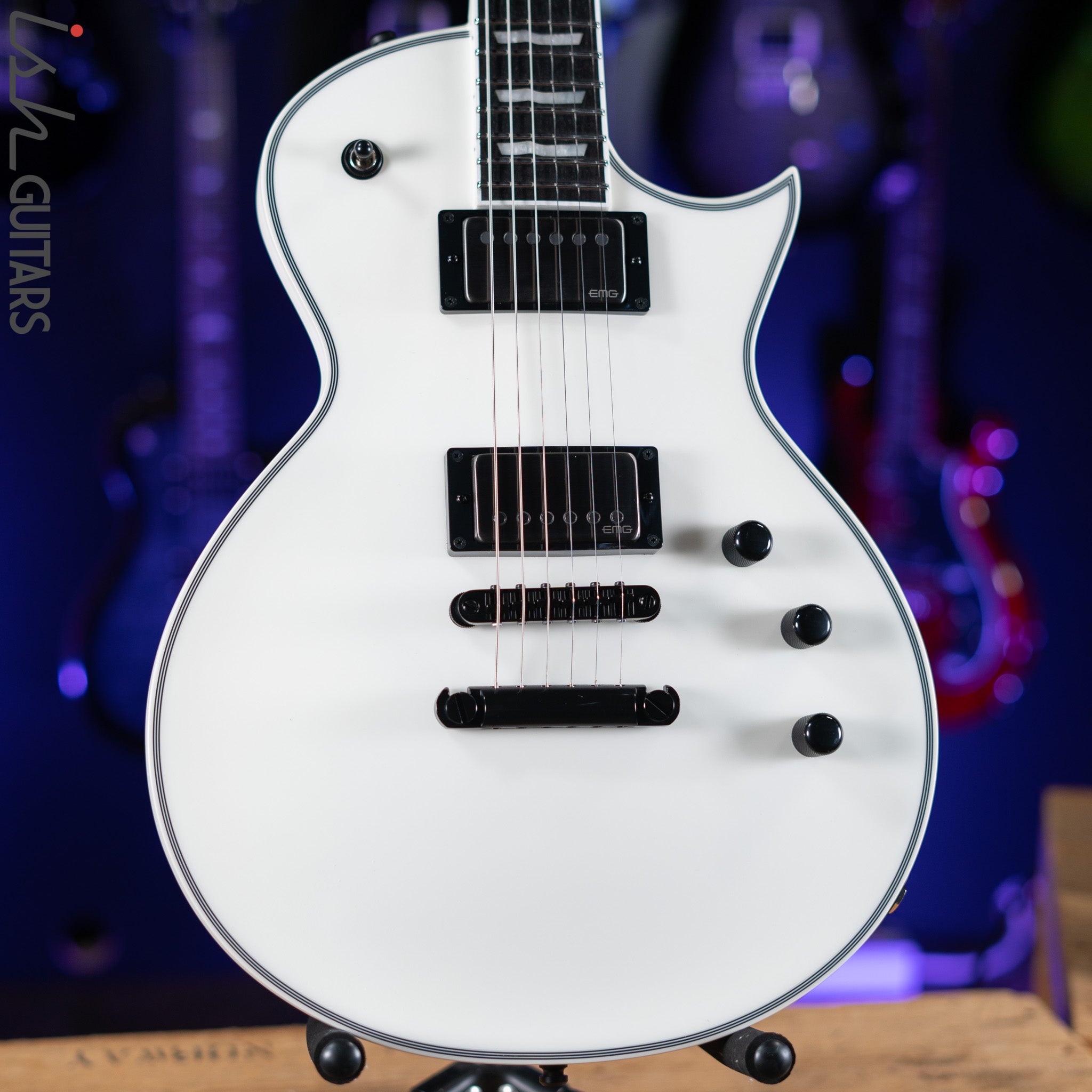 ESP E-II Eclipse Electric Guitar Snow White Satin – Ish Guitars