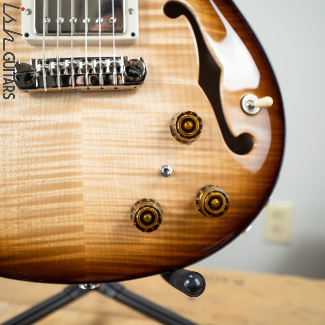 2019 Paul Reed Smith PRS Hollowbody II Piezo Natural Tobacco Wrap Burst Ebony Fretboard