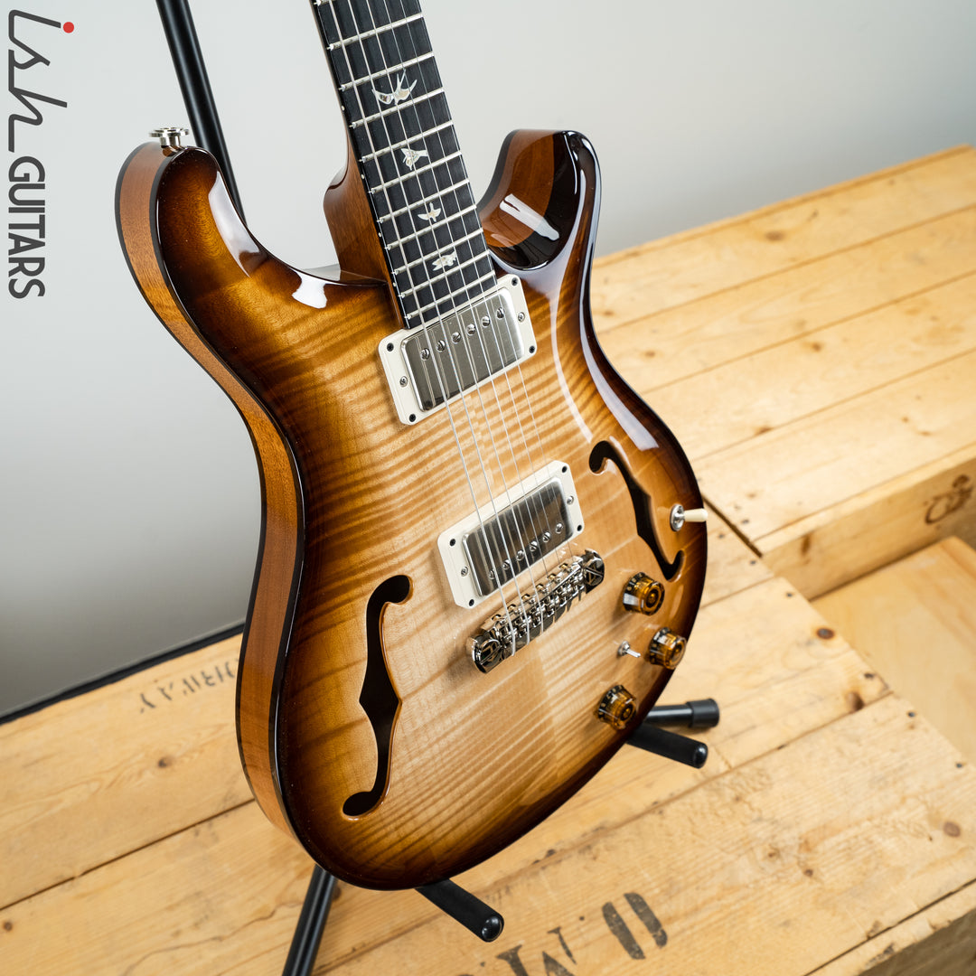 2019 Paul Reed Smith PRS Hollowbody II Piezo Natural Tobacco Wrap Burst Ebony Fretboard