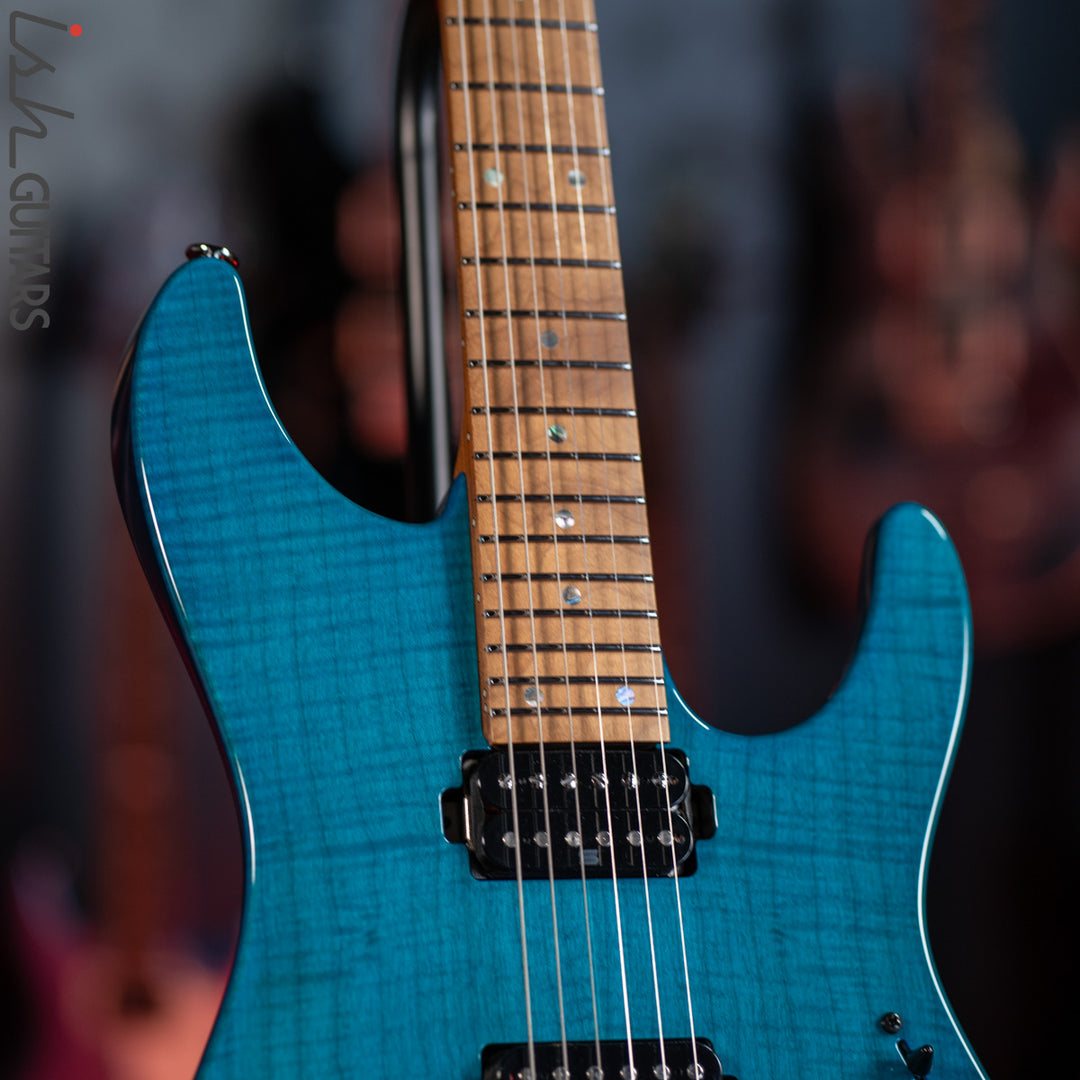 2019 Ibanez Prestige MM1 Martin Miller Signature Transparent Aqua Blue