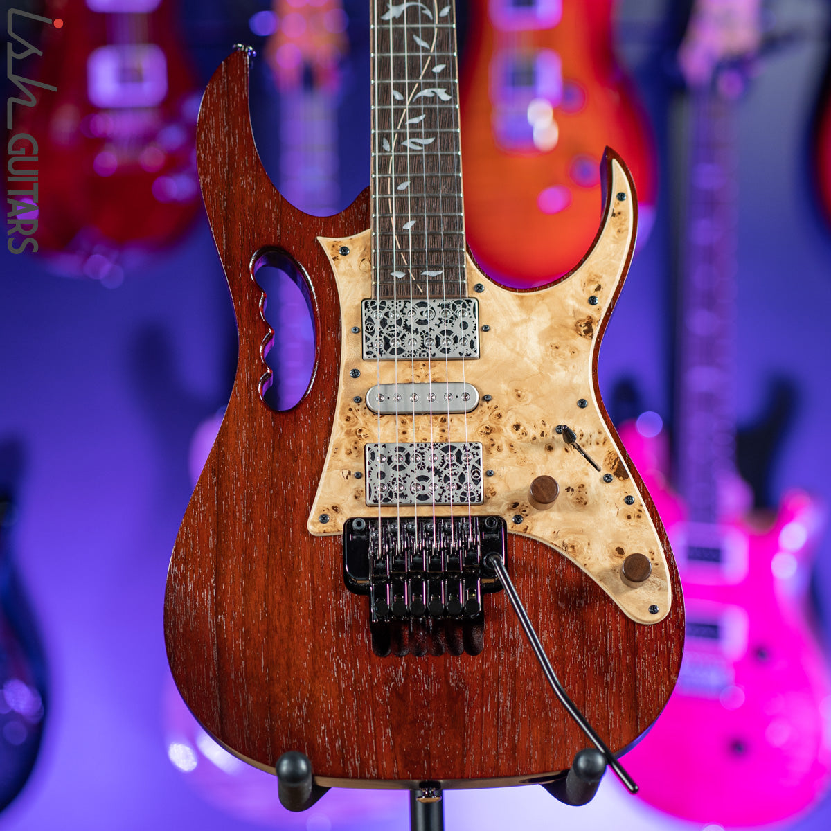 2018 Ibanez JEM77WDP Steve Vai Signature “Woody” Charcoal Brown