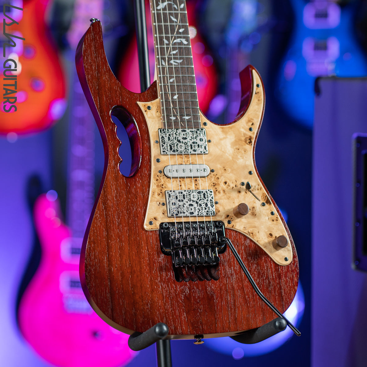 2018 Ibanez JEM77WDP Steve Vai Signature “Woody” Charcoal Brown