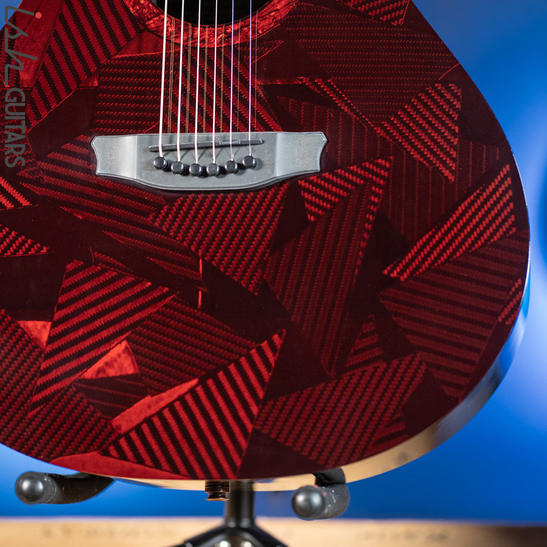 2021 RainSong BI-WS1000N2C Black Ice Acoustic Guitar Ish Exclusive Cranberry Red