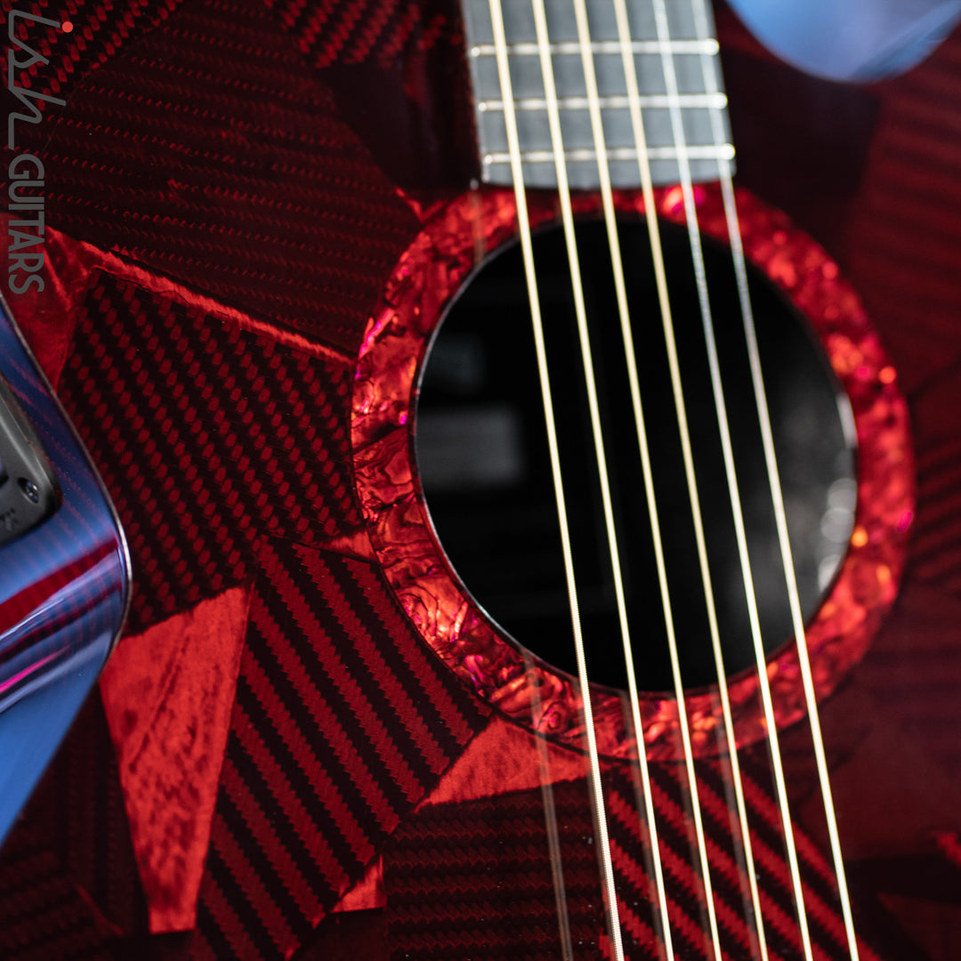 2021 RainSong BI-WS1000N2C Black Ice Acoustic Guitar Ish Exclusive Cranberry Red