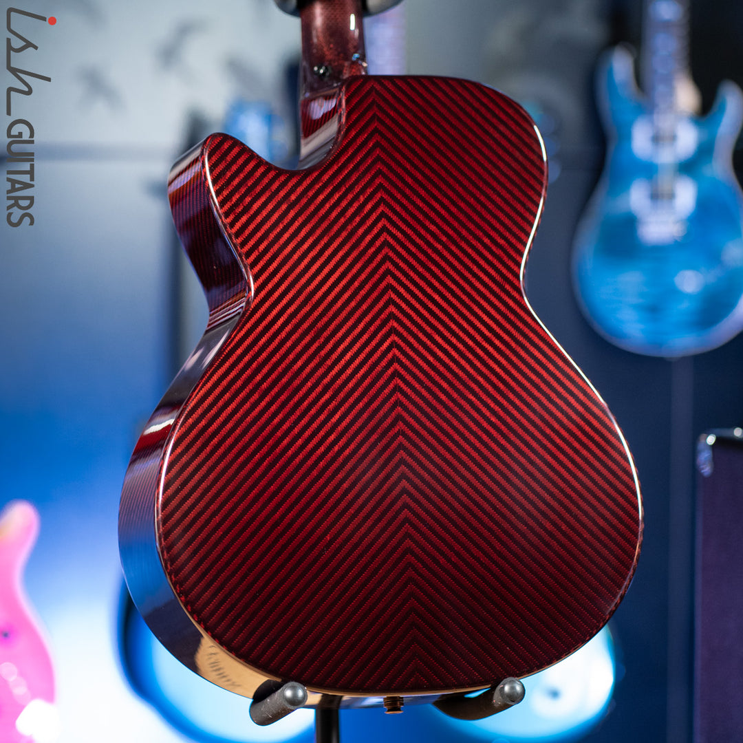 2021 RainSong BI-WS1000N2C Black Ice Acoustic Guitar Ish Exclusive Cranberry Red