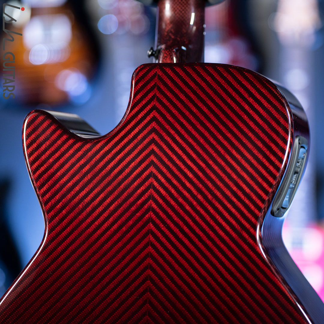 2021 RainSong BI-WS1000N2C Black Ice Acoustic Guitar Ish Exclusive Cranberry Red
