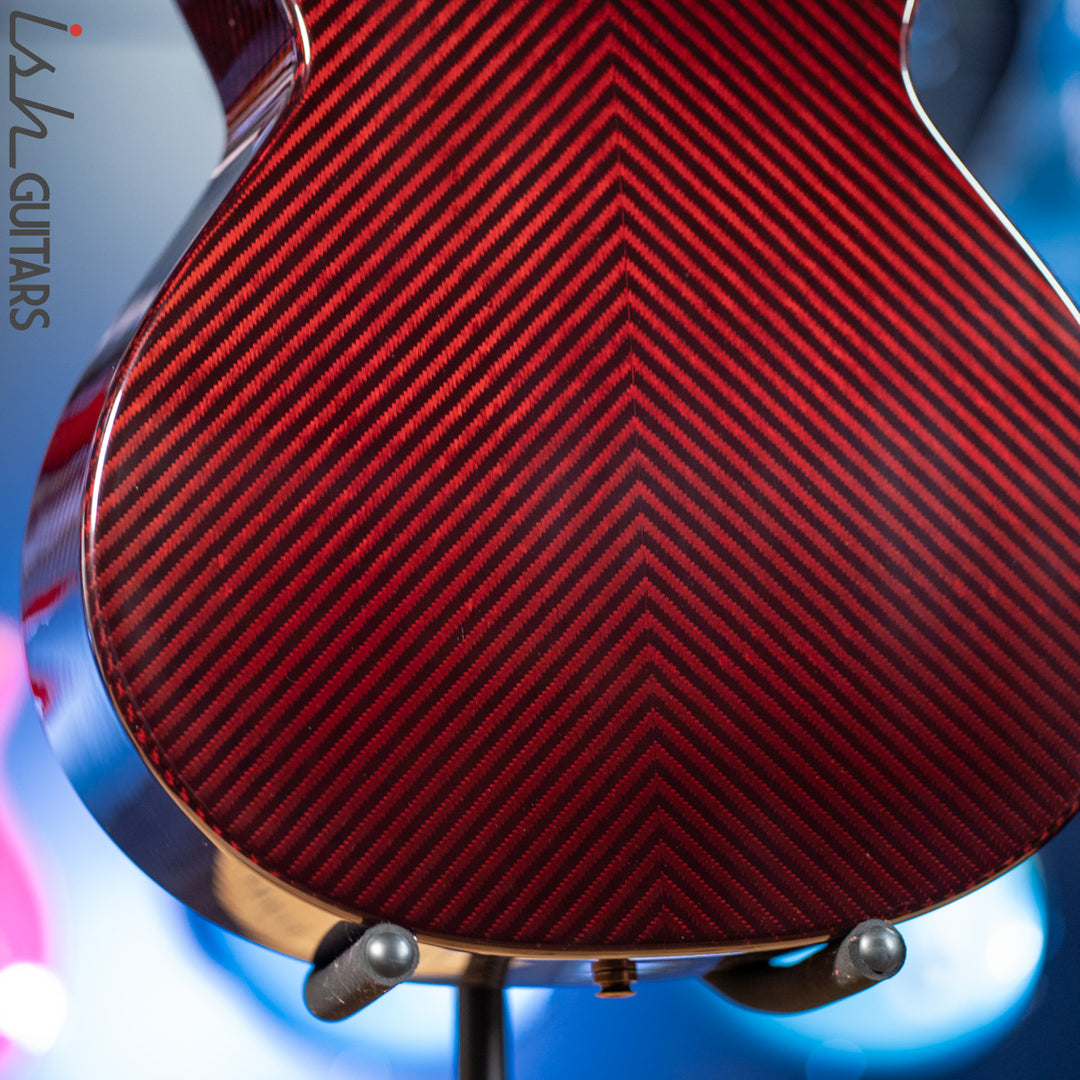 2021 RainSong BI-WS1000N2C Black Ice Acoustic Guitar Ish Exclusive Cranberry Red