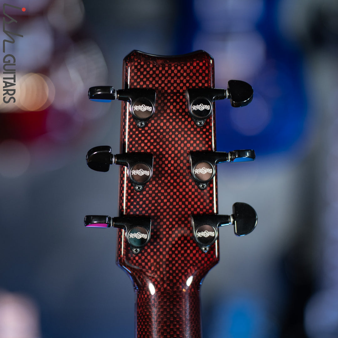 2021 RainSong BI-WS1000N2C Black Ice Acoustic Guitar Ish Exclusive Cranberry Red