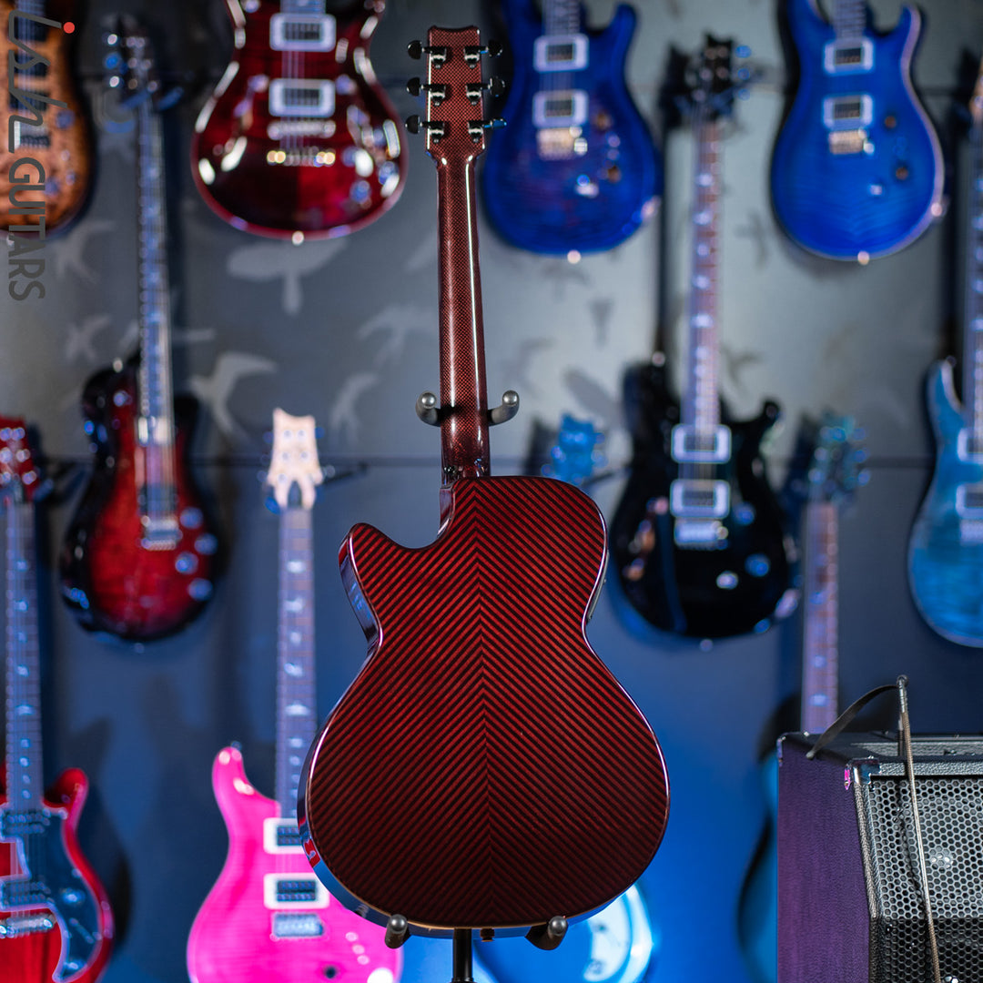 2021 RainSong BI-WS1000N2C Black Ice Acoustic Guitar Ish Exclusive Cranberry Red