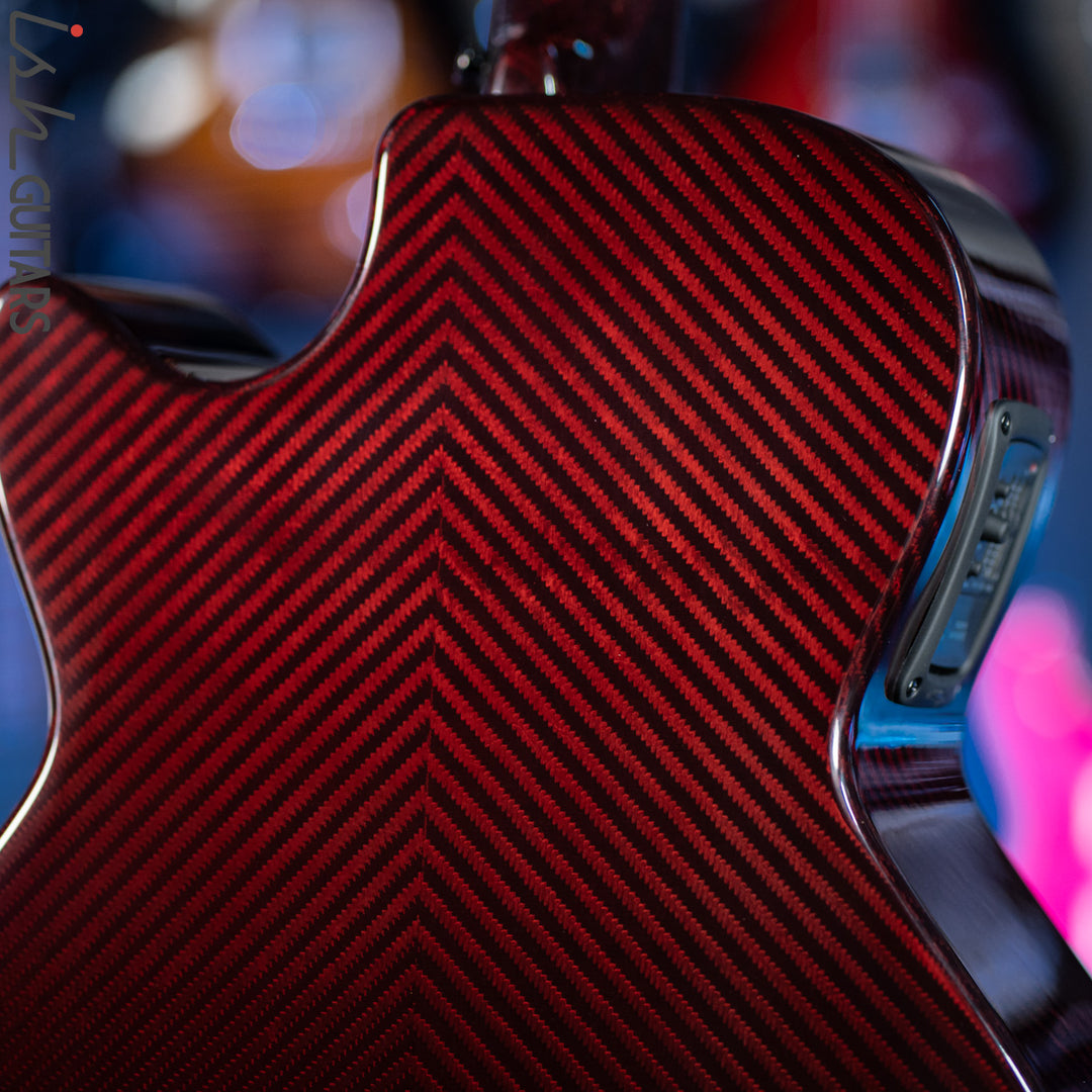 2021 RainSong BI-WS1000N2C Black Ice Acoustic Guitar Ish Exclusive Cranberry Red
