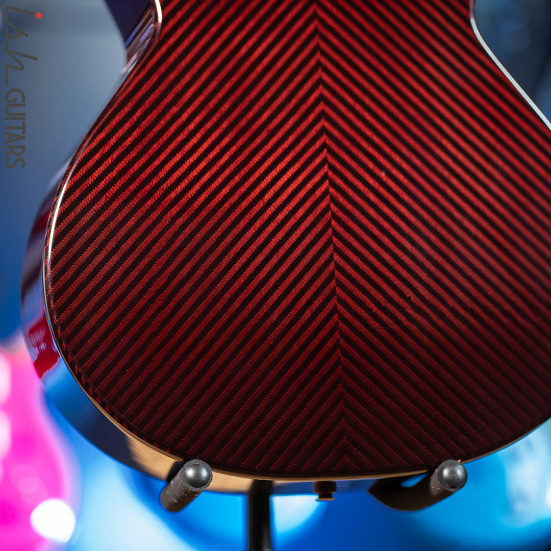 2021 RainSong BI-WS1000N2C Black Ice Acoustic Guitar Ish Exclusive Cranberry Red