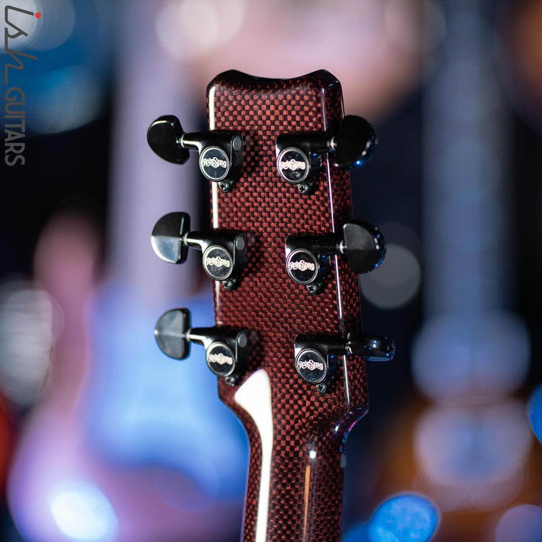 2021 RainSong BI-WS1000N2C Black Ice Acoustic Guitar Ish Exclusive Cranberry Red