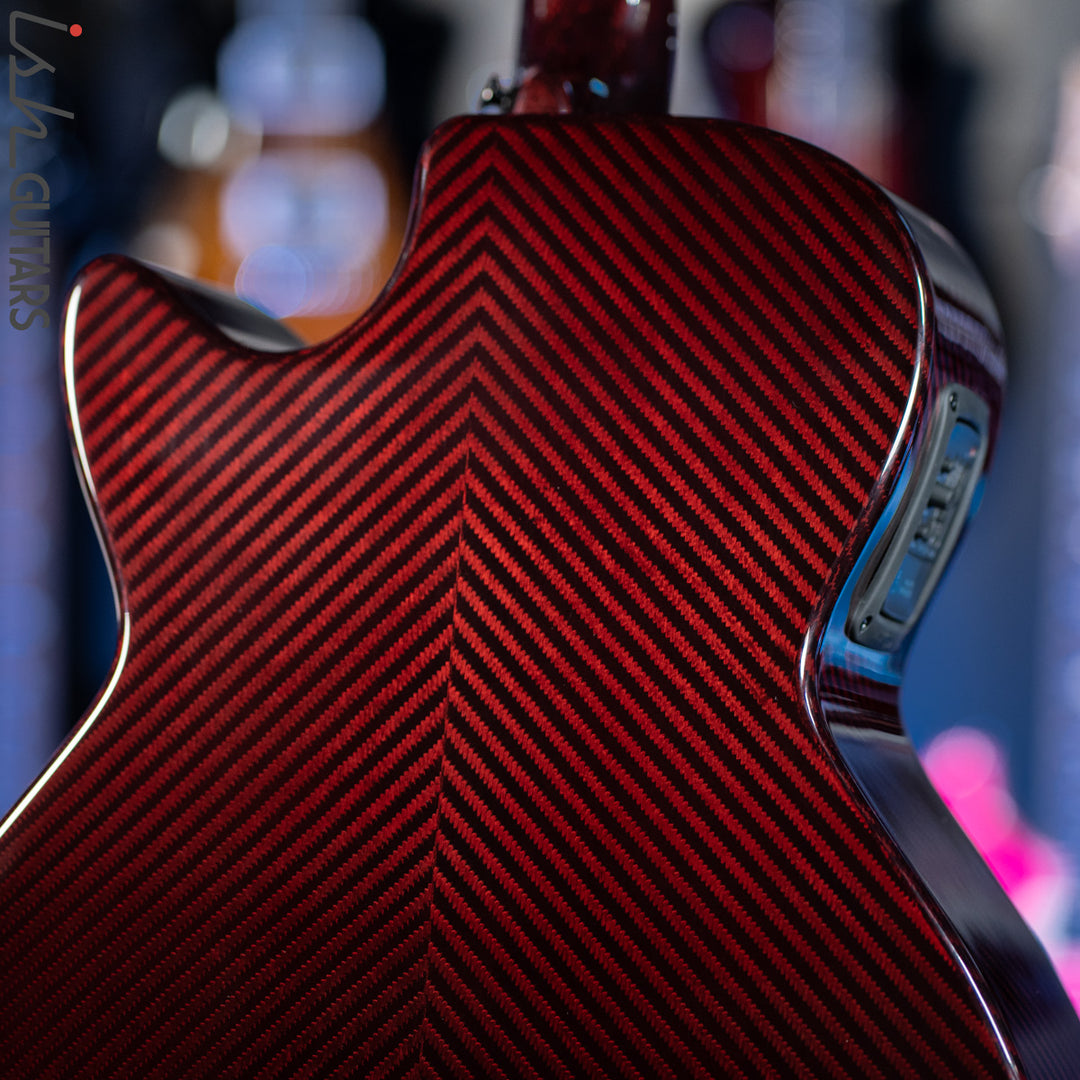 2021 RainSong BI-WS1000N2C Black Ice Acoustic Guitar Ish Exclusive Cranberry Red