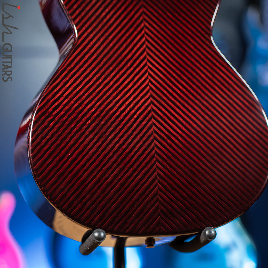 2021 RainSong BI-WS1000N2C Black Ice Acoustic Guitar Ish Exclusive Cranberry Red