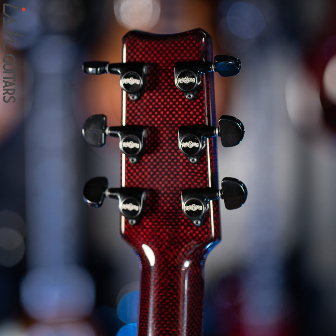 2021 RainSong BI-WS1000N2C Black Ice Acoustic Guitar Ish Exclusive Cranberry Red