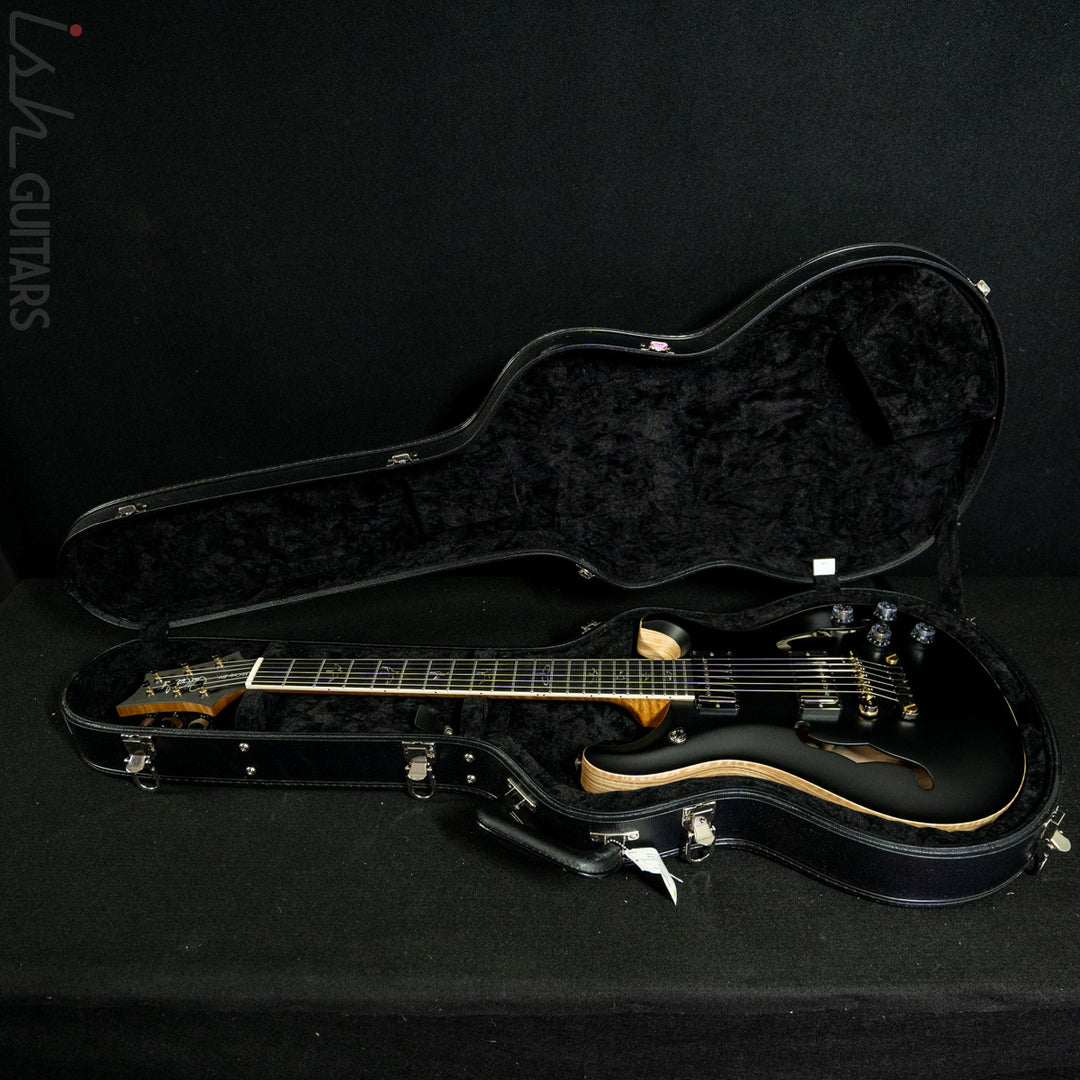 PRS McCarty 594 Hollowbody II Wood Library Satin Black Torrefied Maple Neck