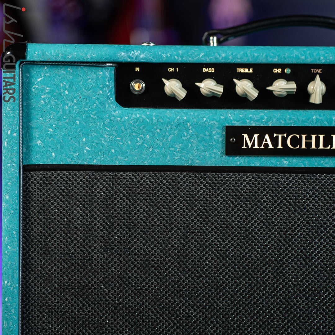 Matchless C-15 112 15W Combo Amplifier Shower Curtain Turquoise