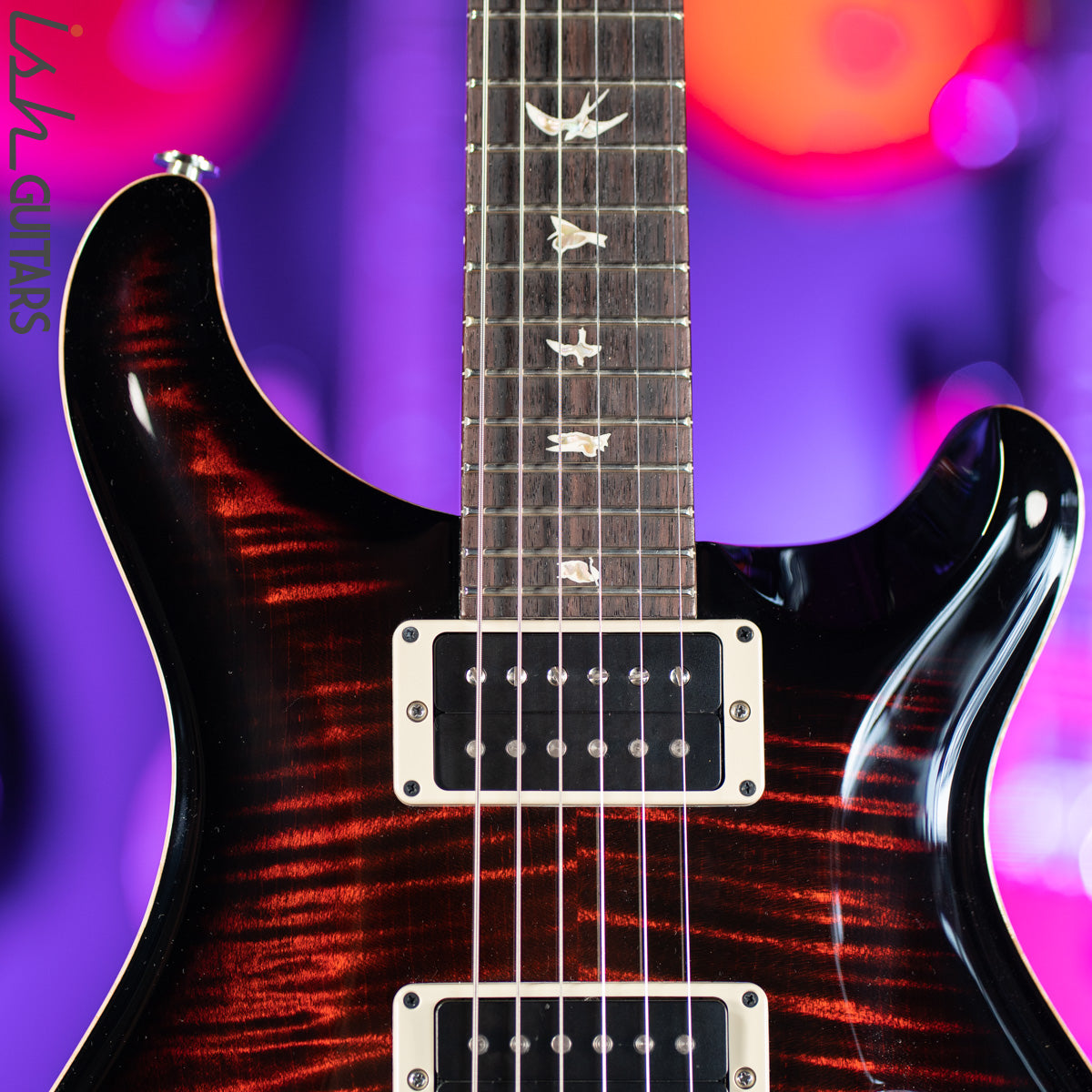 PRS Custom 24 Electric Guitar Fire Red Burst – Ish Guitars