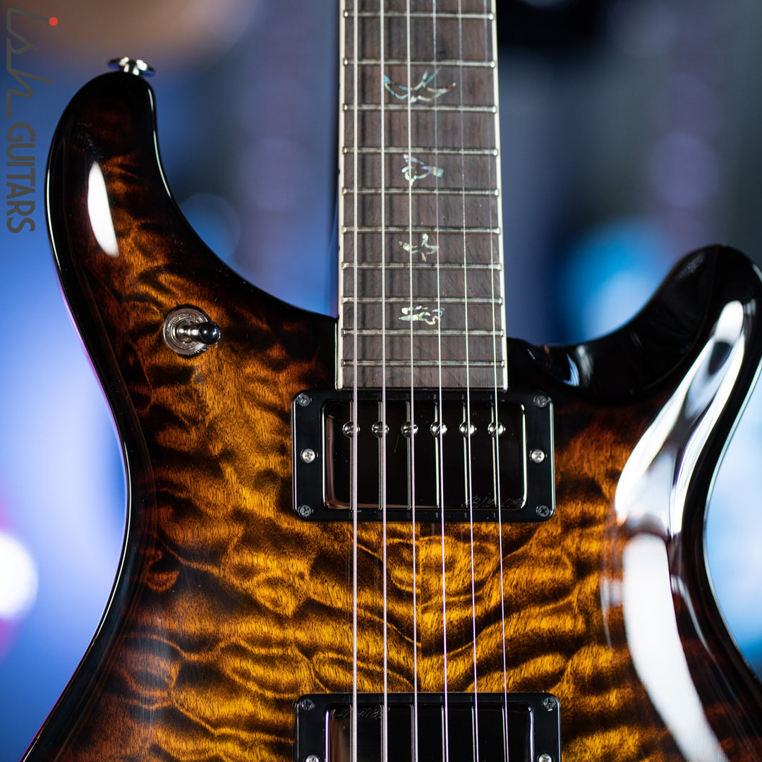 PRS Wood Library McCarty 594 Brazilian Quilt 10 Top Black Gold Burst - Demo