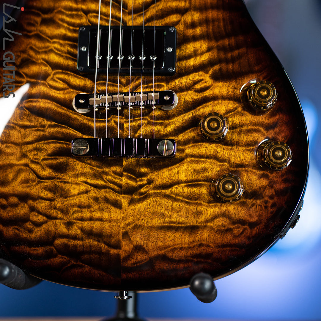 PRS Wood Library McCarty 594 Brazilian Quilt 10 Top Black Gold Burst - Demo