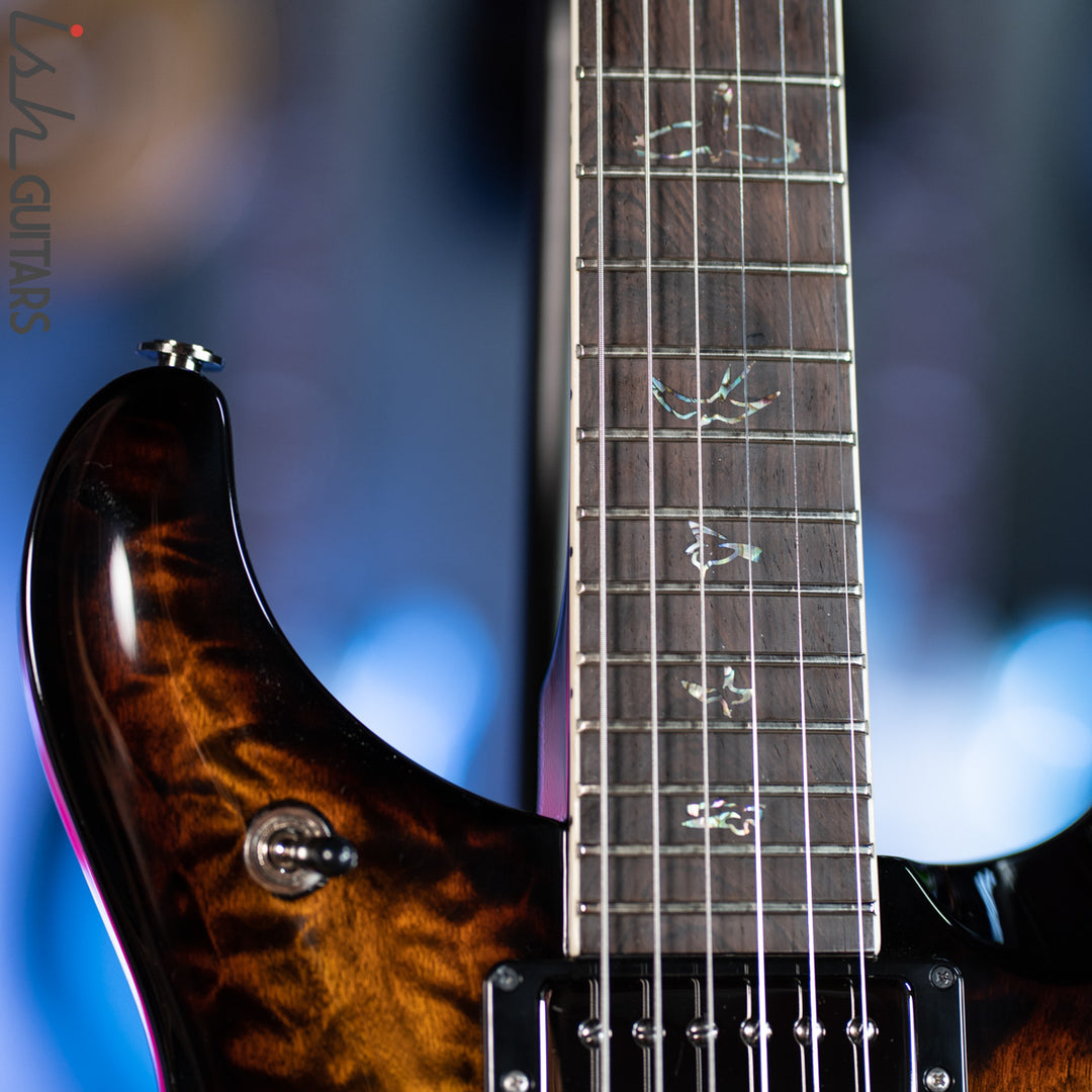 PRS Wood Library McCarty 594 Brazilian Quilt 10 Top Black Gold Burst - Demo