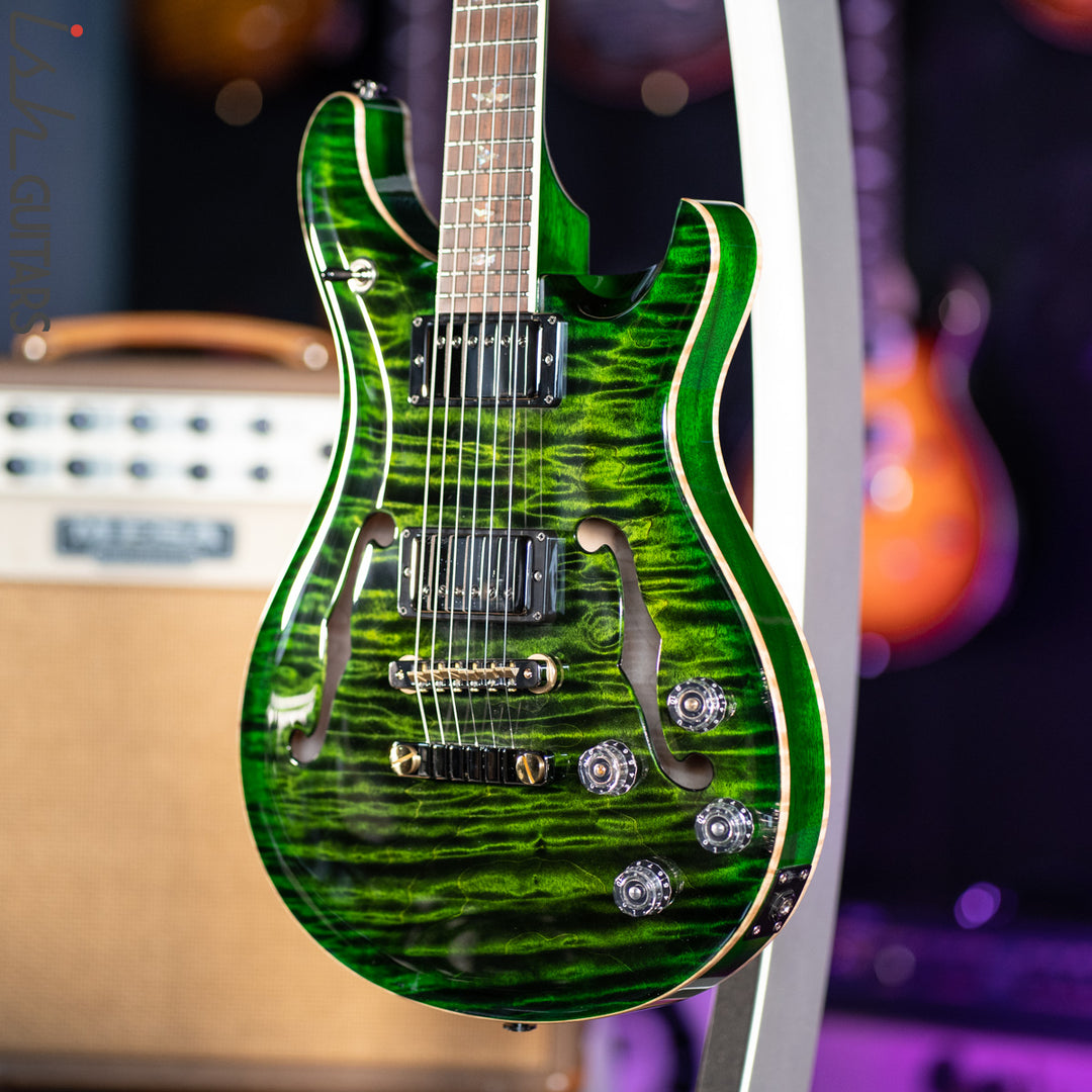 PRS McCarty 594 Hollowbody II Wood Library Jade Green Burst One-Piece Top &amp; Back!