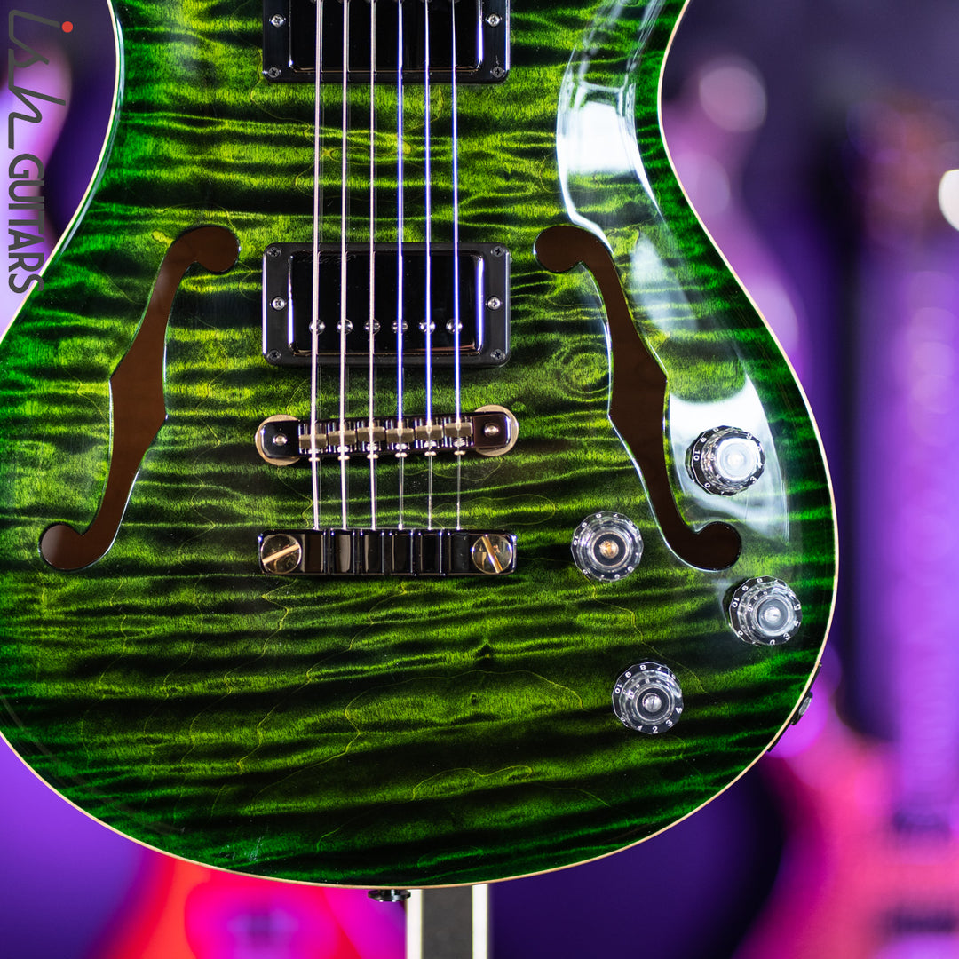 PRS McCarty 594 Hollowbody II Wood Library Jade Green Burst One-Piece Top &amp; Back!