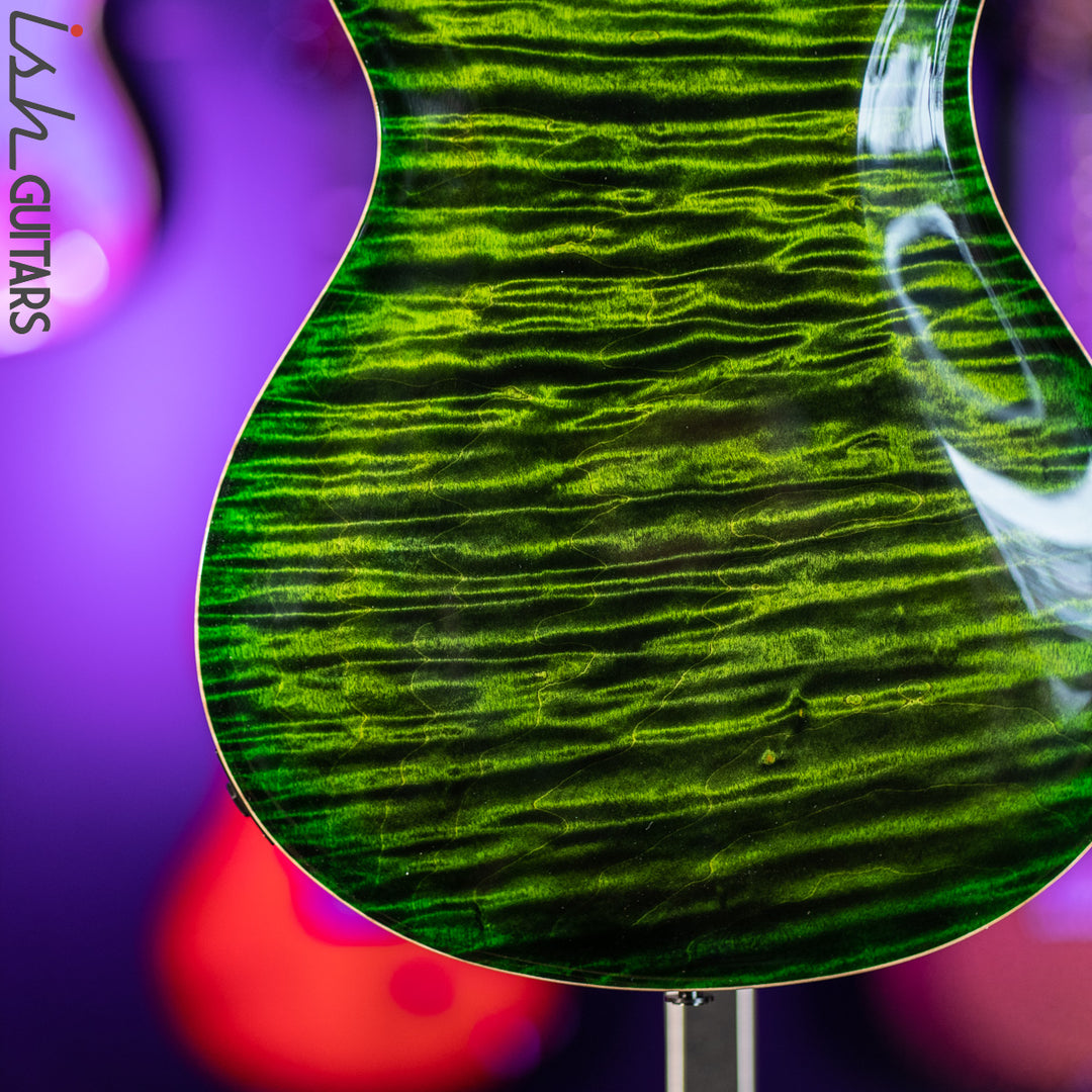 PRS McCarty 594 Hollowbody II Wood Library Jade Green Burst One-Piece Top &amp; Back!