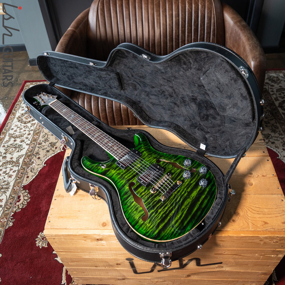 PRS McCarty 594 Hollowbody II Wood Library Jade Green Burst One-Piece Top &amp; Back!