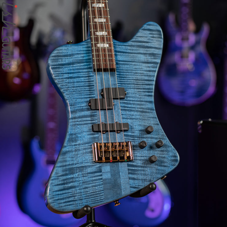 2021 Spector Euro 4X Black and Blue Gloss