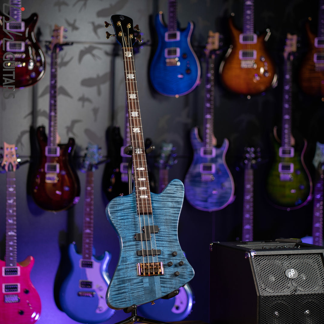 2021 Spector Euro 4X Black and Blue Gloss
