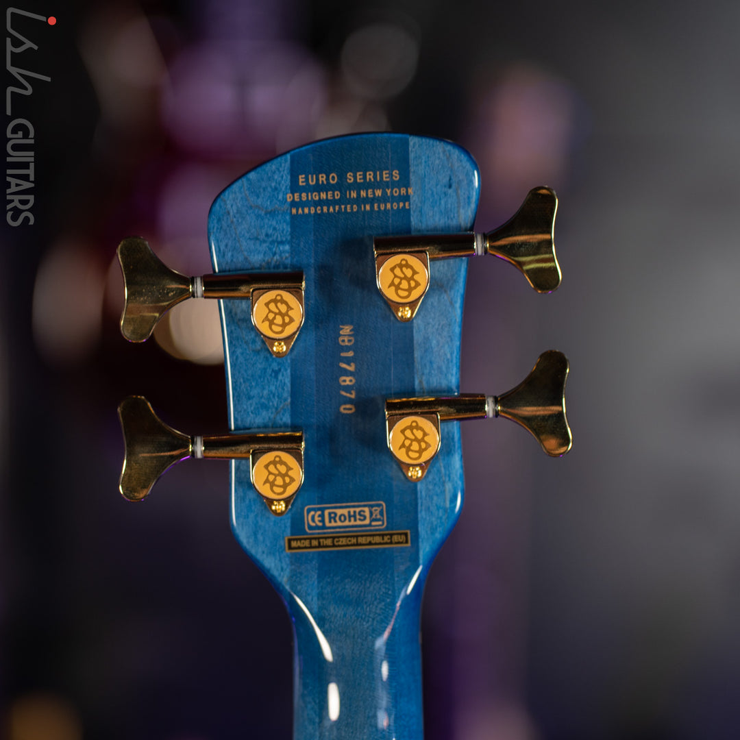 2021 Spector Euro 4X Black and Blue Gloss