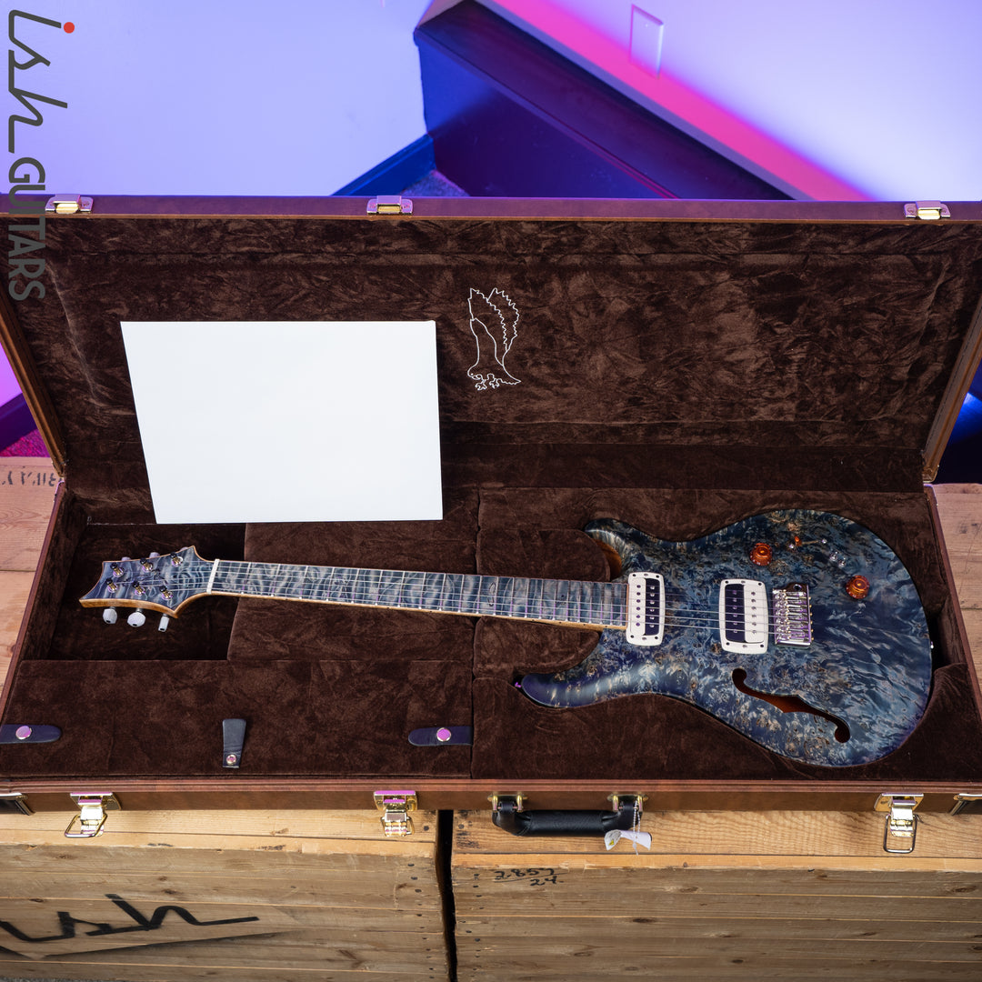 PRS Paul Reed Smith Private Stock 408 Semi Hollow Poplar Burl Triple Faded Indigo