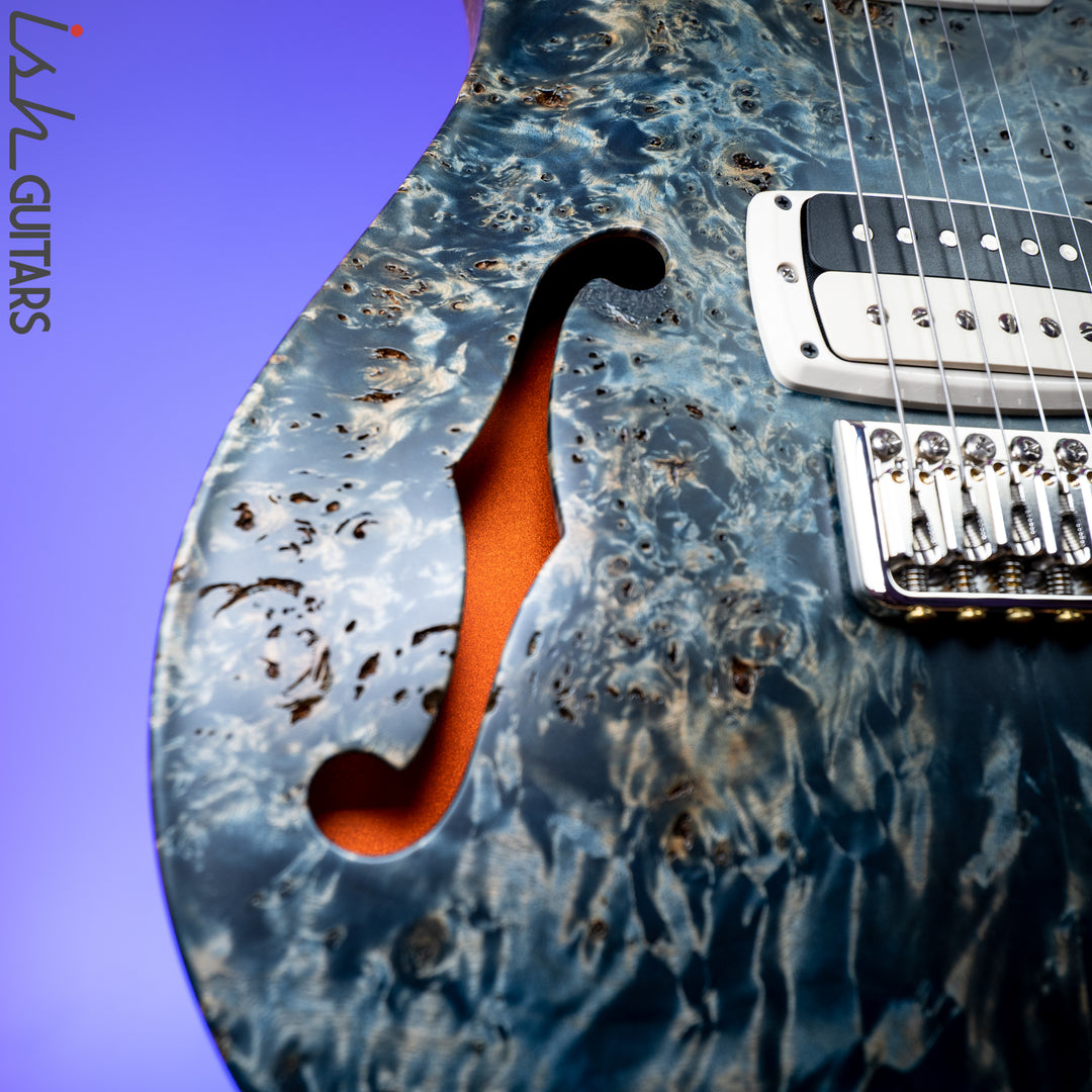 PRS Paul Reed Smith Private Stock 408 Semi Hollow Poplar Burl Triple Faded Indigo