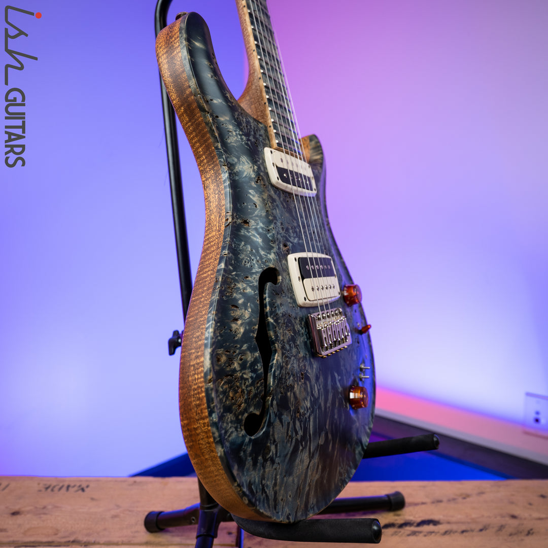 PRS Paul Reed Smith Private Stock 408 Semi Hollow Poplar Burl Triple Faded Indigo