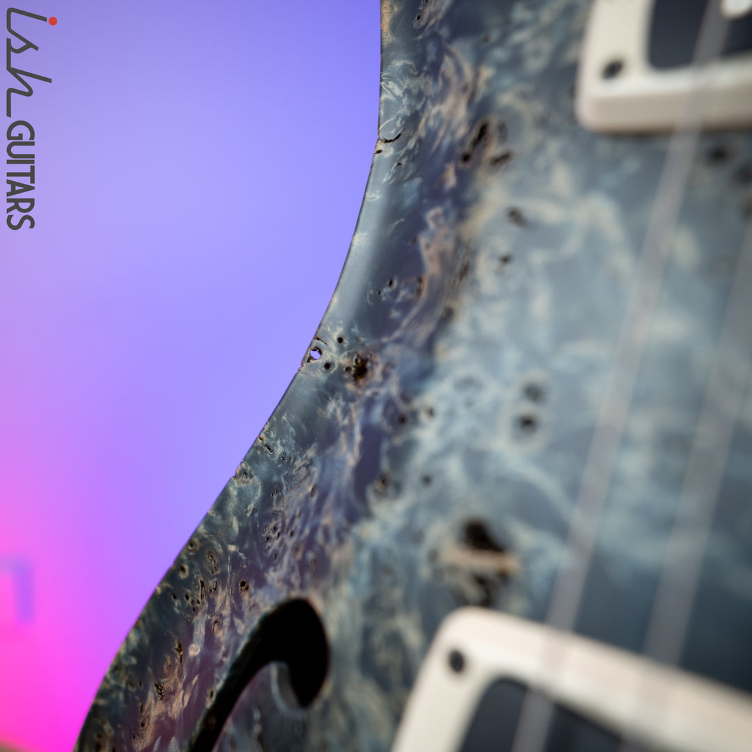 PRS Paul Reed Smith Private Stock 408 Semi Hollow Poplar Burl Triple Faded Indigo
