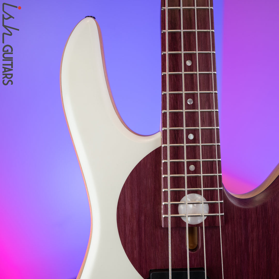 2020 Fodera Yin Yang Standard Purple Heart Olympic White 4 String
