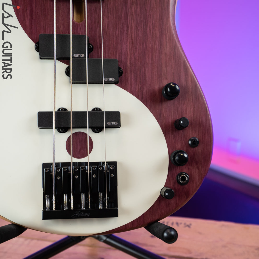 2020 Fodera Yin Yang Standard Purple Heart Olympic White 4 String