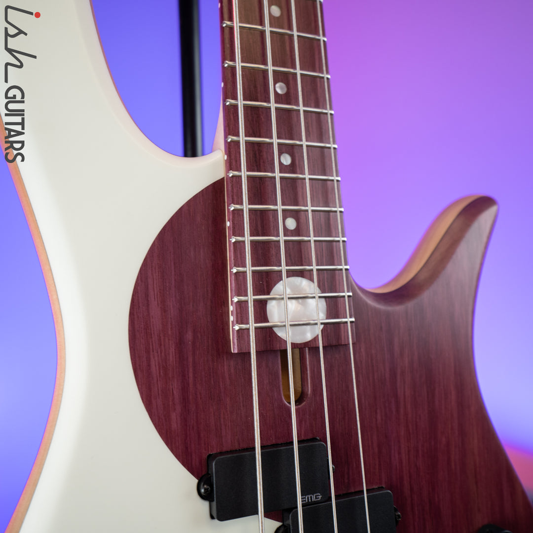 2020 Fodera Yin Yang Standard Purple Heart Olympic White 4 String