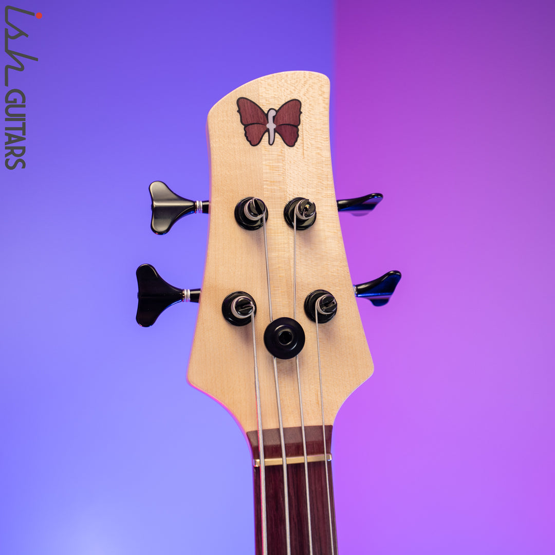 2020 Fodera Yin Yang Standard Purple Heart Olympic White 4 String
