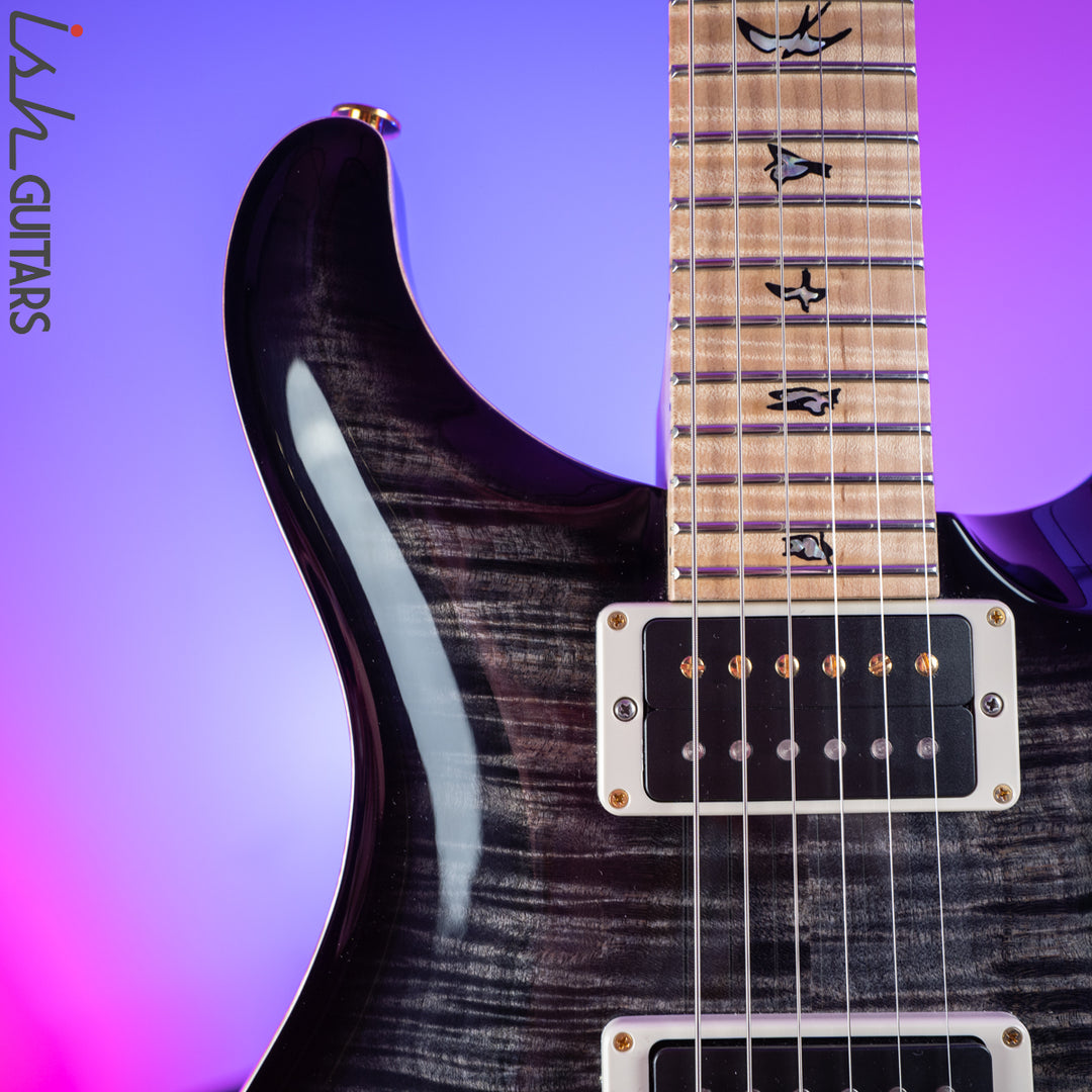 2017 Paul Reed Smith PRS Custom 24 10 Top Charcoal Burst Maple Neck Experience Guitar