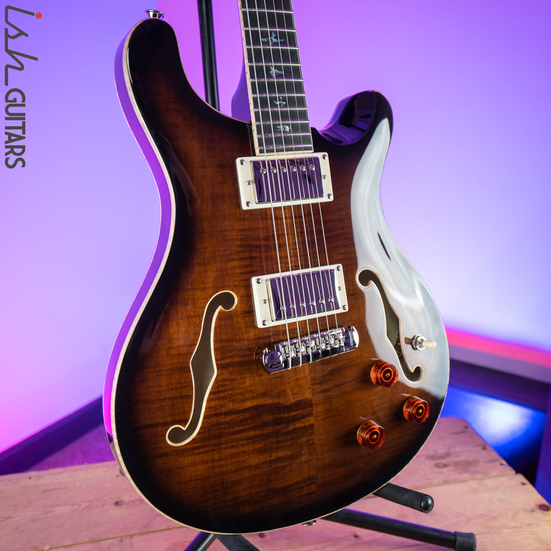 2020 PRS Paul Reed Smith SE Hollowbody II Piezo Black Gold Burst