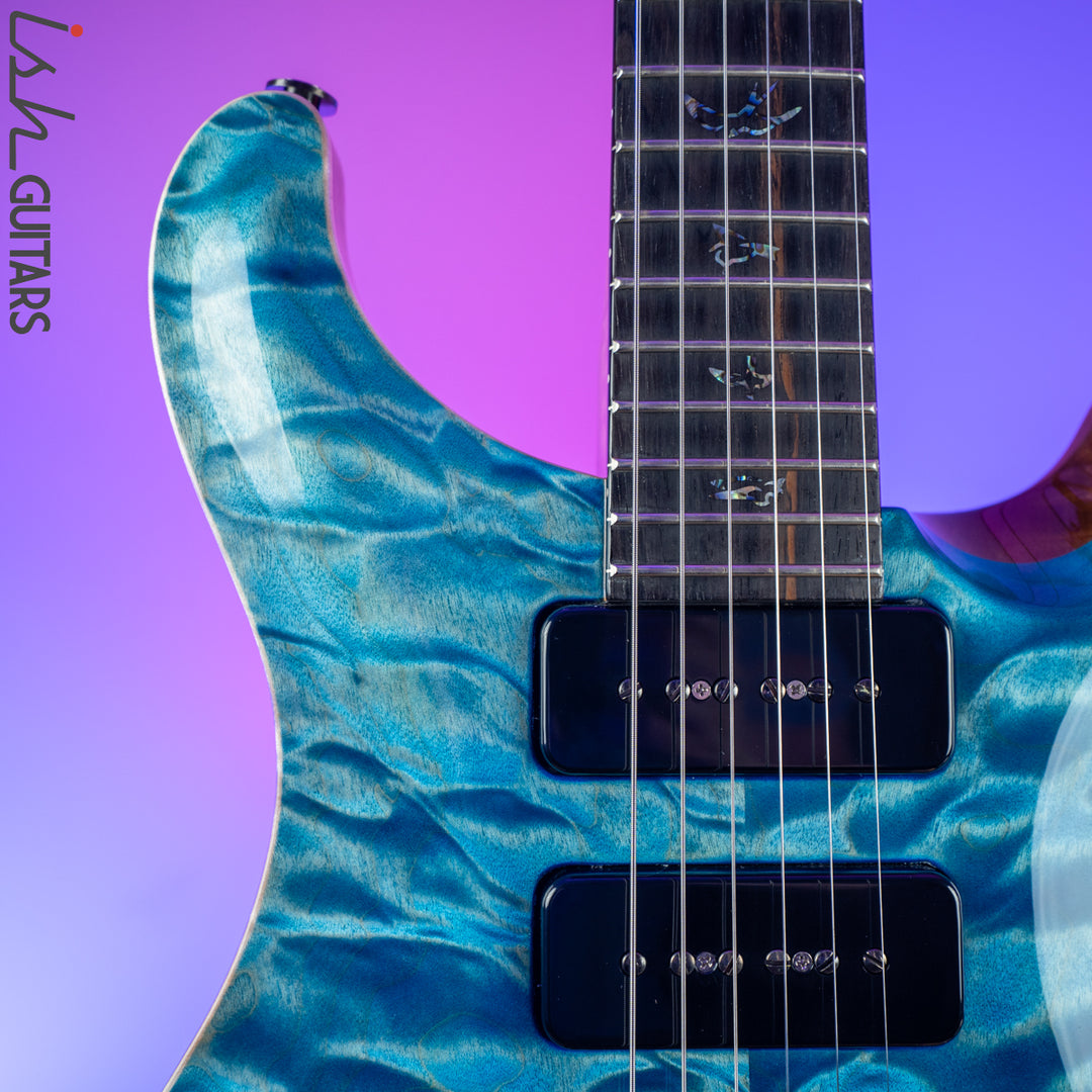 PRS Wood Library Custom 22 Soapbar 10 Top Quilt Aquableux